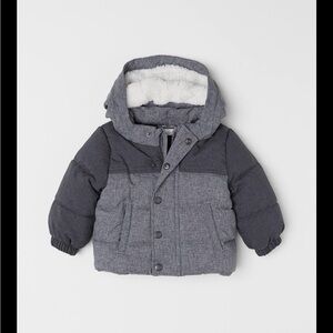 H+M gray Hooded Puffer Jacket